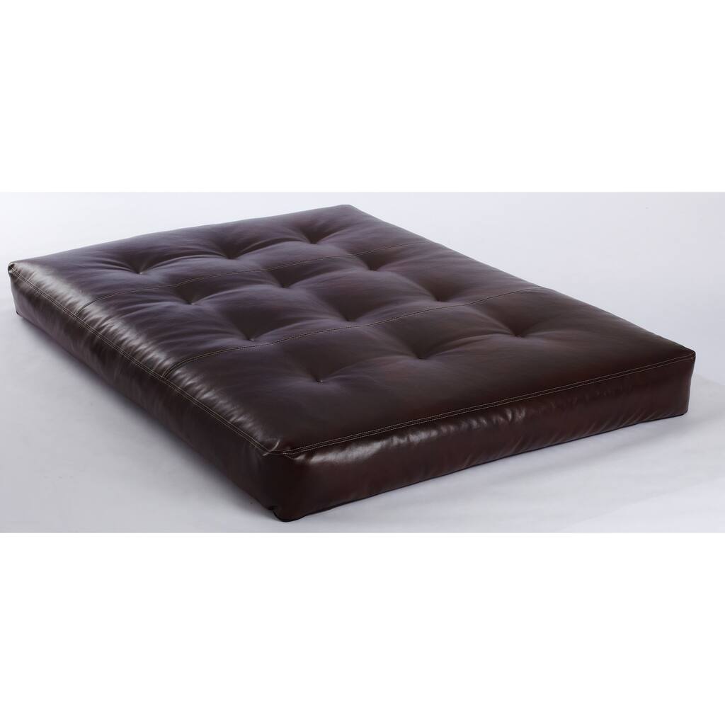 Porch & Den Zumbro Bonded Leather Java 8-inch Full-size Futon Mattress (Frame Not Included)