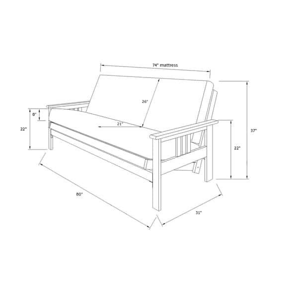 Porch Den Desoto Honey Oak Full Size Futon Frame And Innerspring Mattress Overstock 7278579