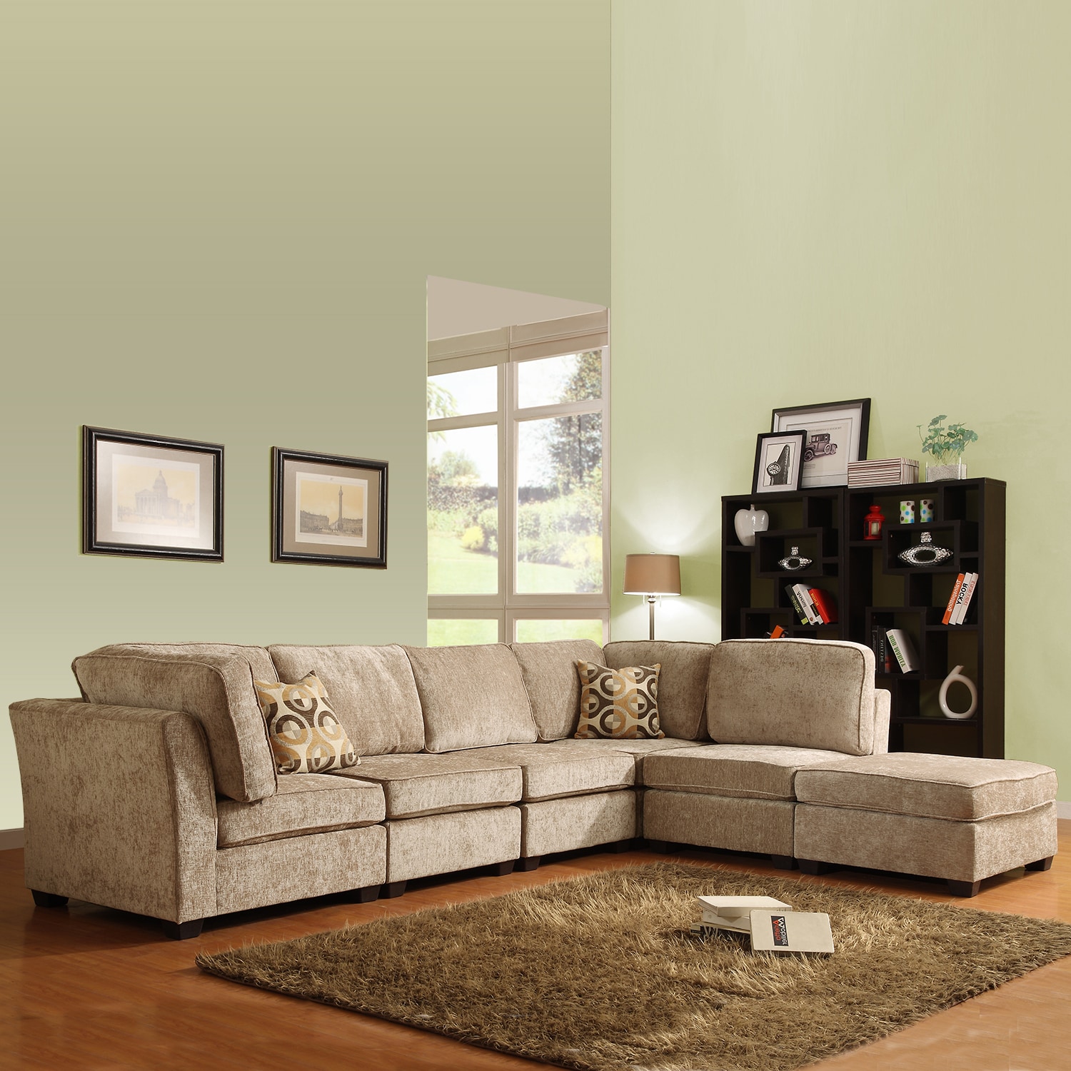 Tribecca Home Barnsley Collection Brown/ Beige Chenille 6 piece Sectional Set