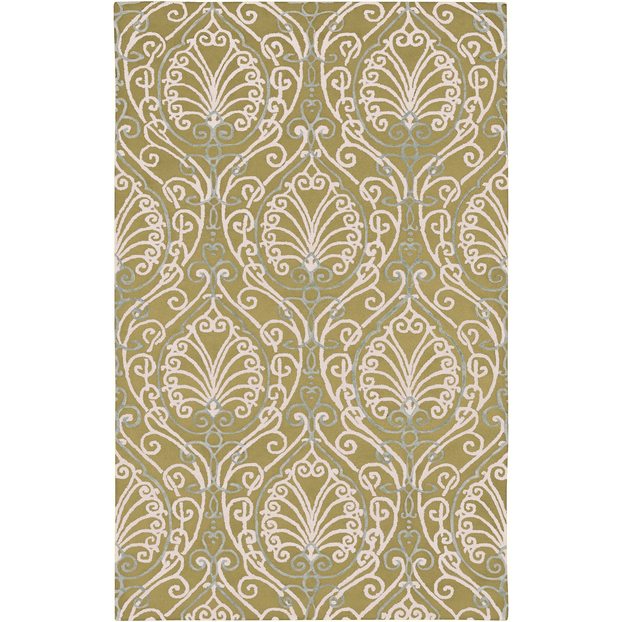 Candice Olson Hand tufted Riviera Green Botanical Pattern Wool Rug (2 X 3)