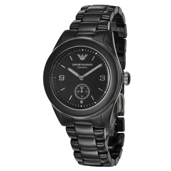 Emporio Armani Women's 'Ceramica' Stainless Steel and Ceramic Quartz Watch Armani Women's Armani Watches