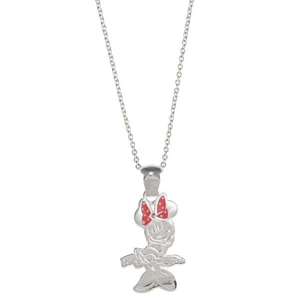 Disney Sterling Silver Minnie Mouse Pendant Disney Children's Necklaces