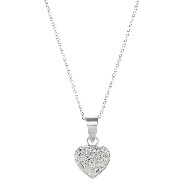 Disney Sterling Silver Clear Crystal Princess Heart Necklace