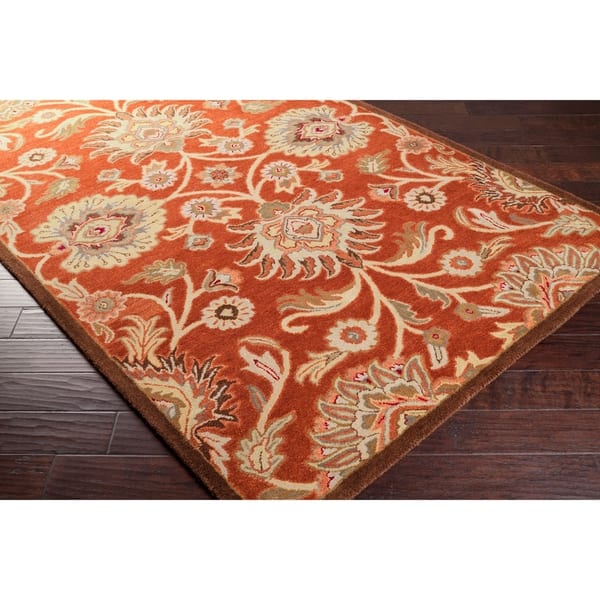 Hand Tufted Round Red Wool Area Rug 8 Round On Sale Overstock 7278740