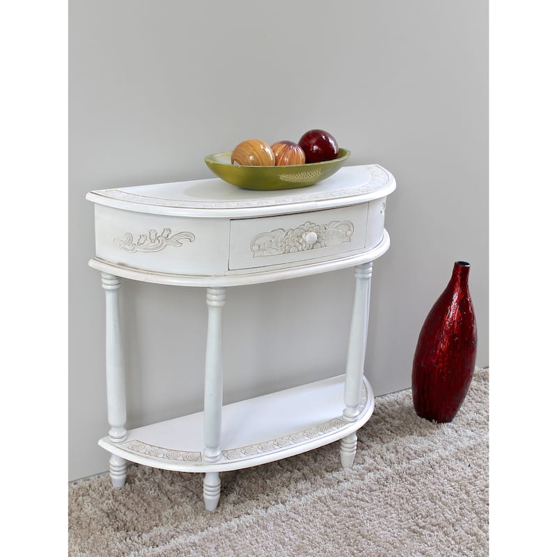 Windsor Carved Half Moon Console Table