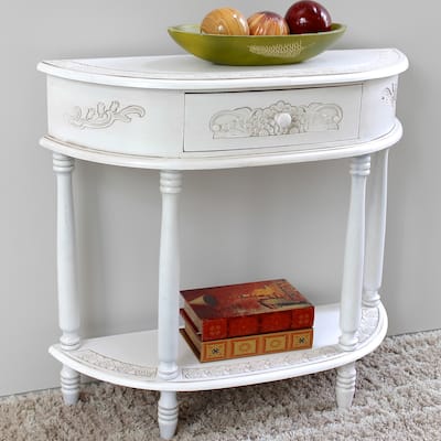 Windsor Carved Half Moon Console Table