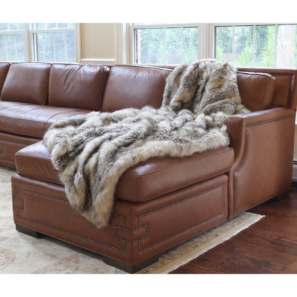 Wild Mannered Luxury Long Hair Faux Fur Lap Throw