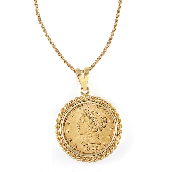 American Coin Treasures 14k Gold $5 Liberty Gold Piece Half Eagle Coin ...