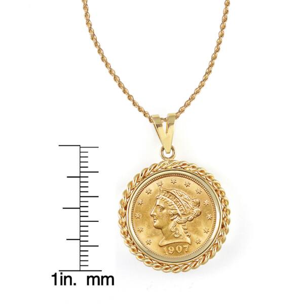 Coin Jewellery United States USA Handmade America Golden Eagle Cut Coin Pendant Necklace Gold and Silver Plated Qarter 25 cents