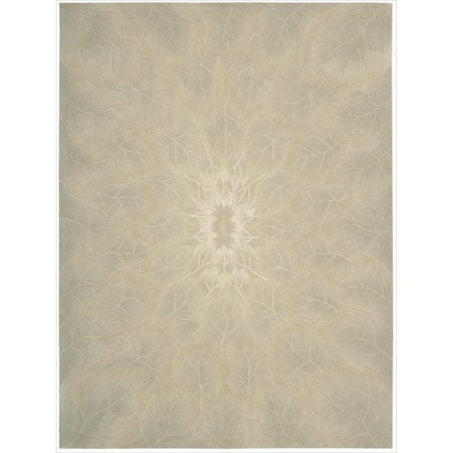 Nourison Hand tufted Moda Ivory Leaf Pattern Rug (58 X 69)