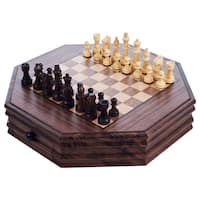 Trademark Games 13-inch Octagonal Chess and Checkers Set