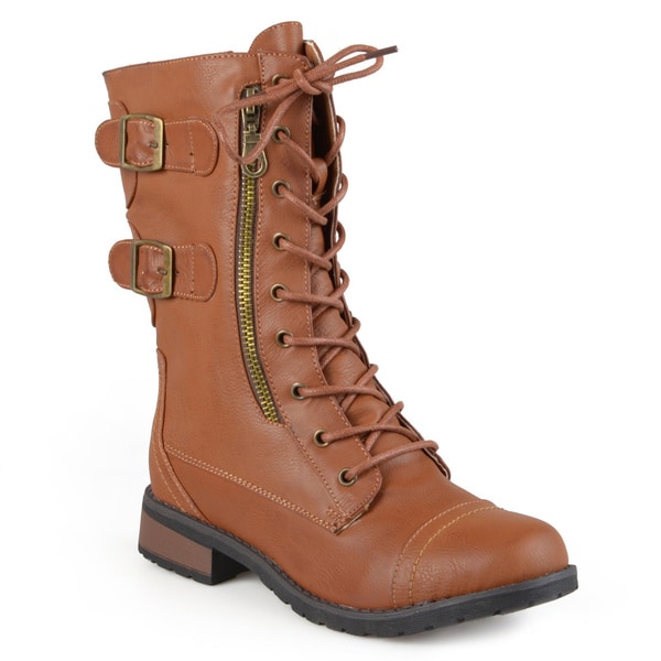 Hailey Jeans Co. Women's 'Cedes' Lace-Up Buckle Mid-Calf Combat Boot ...