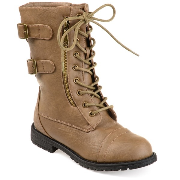 Shop Hailey Jeans Co. Women&#39;s &#39;Cedes&#39; Lace-Up Buckle Mid-Calf Combat Boot - Overstock - 7279827
