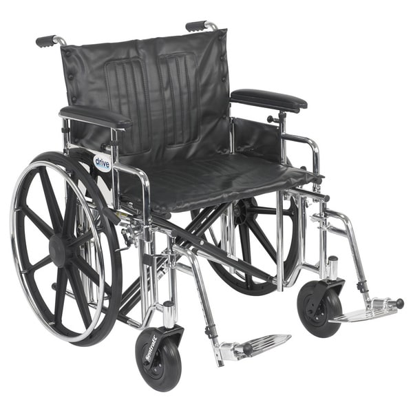 Drive Medical 24-inch Wide Sentra Extra Heavy-duty Wheelchair with ...