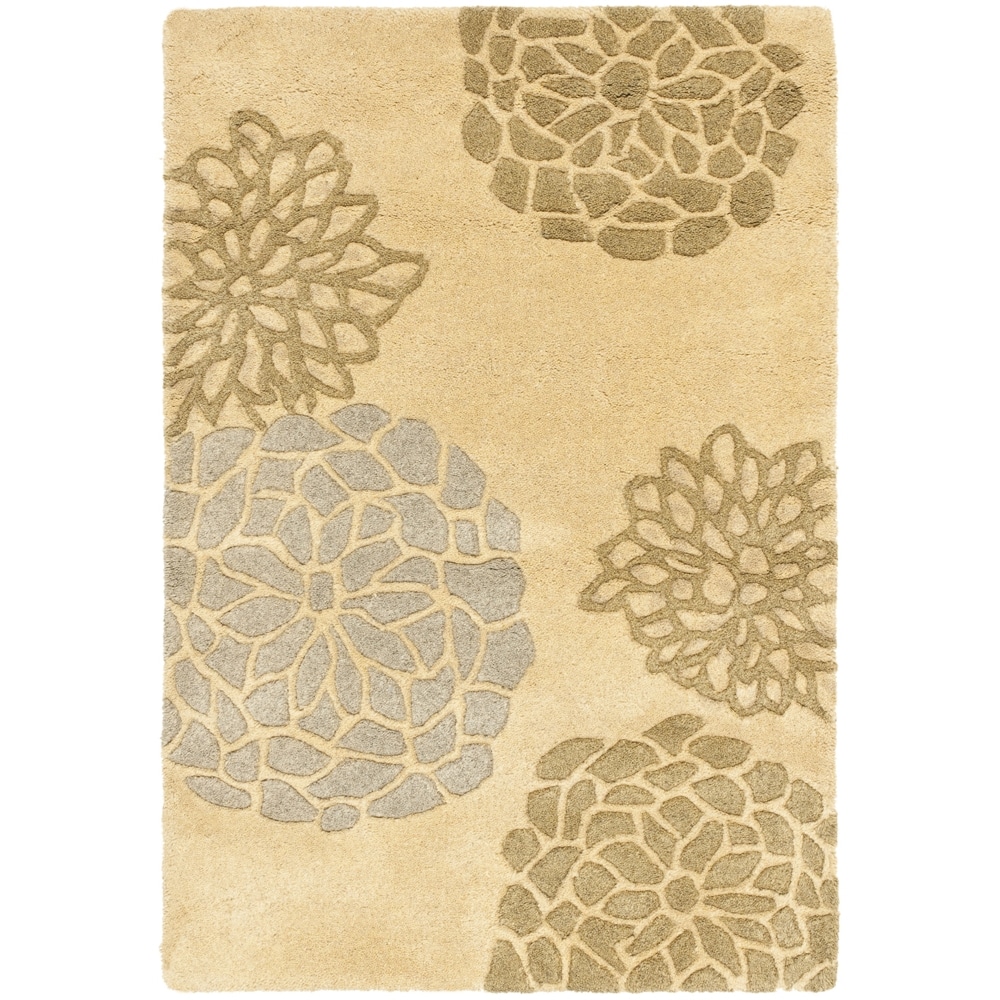 Handmade Soho Botanical Beige New Zealand Wool Rug (26 X 4)