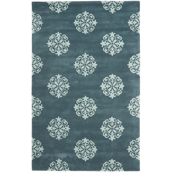 Safavieh Handmade Medallion Blue New Zealand Wool Rug (3'6 x 5'6') Free Shipping Today