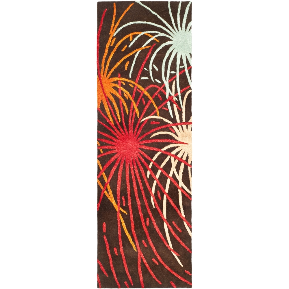 Handmade Soho Fireworks Brown New Zealand Wool Rug (26 X 6)