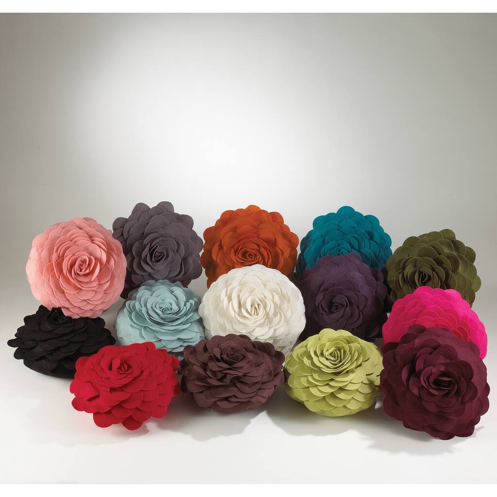 Round Felt Flower Decorative Pillow