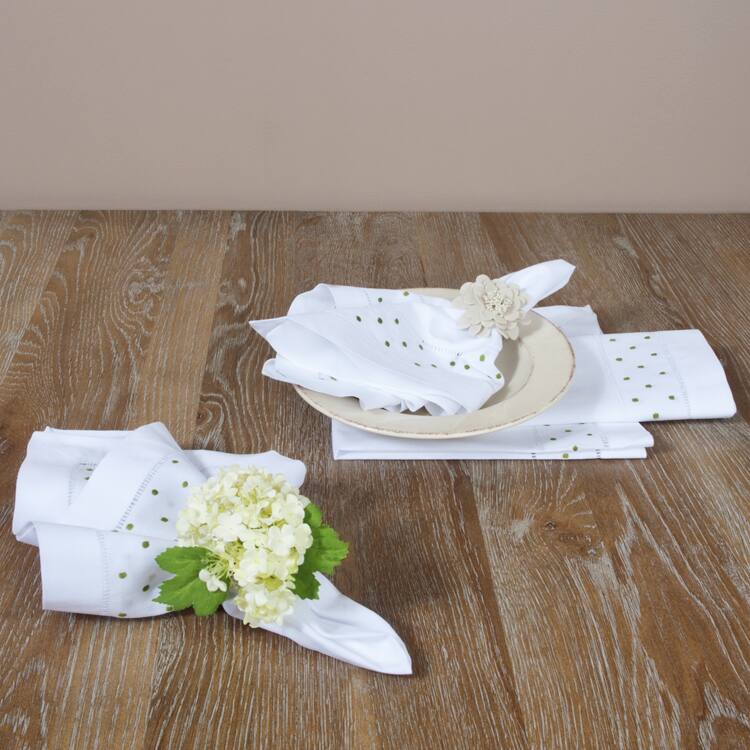 Embroidered and Hemstitched Napkins (Set of 4)