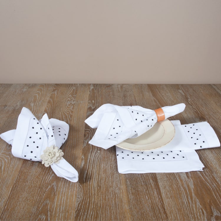 Embroidered and Hemstitched Napkins (Set of 4)