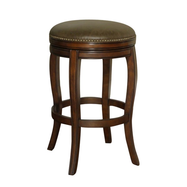 Shop Wenden Tall 34-inch Brown Leather Swivel Bar Stool ...