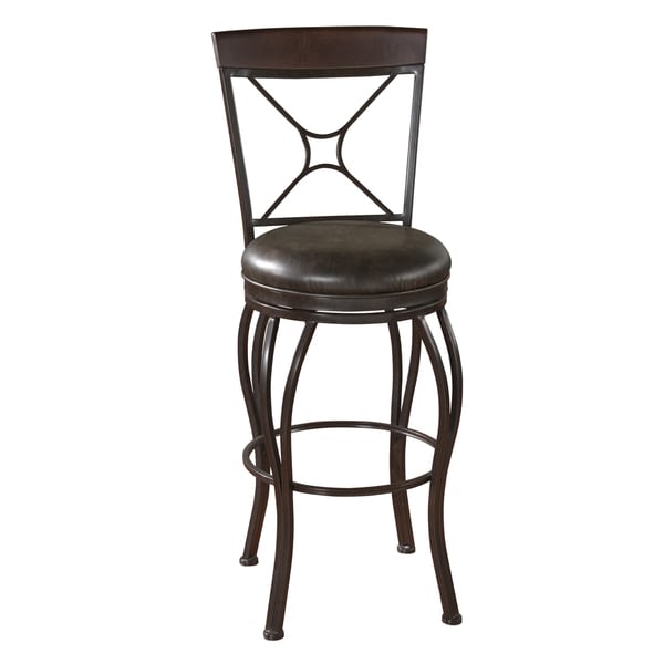 Cordes Textured Brown Leather Swivel Bar Stool Bar Stools