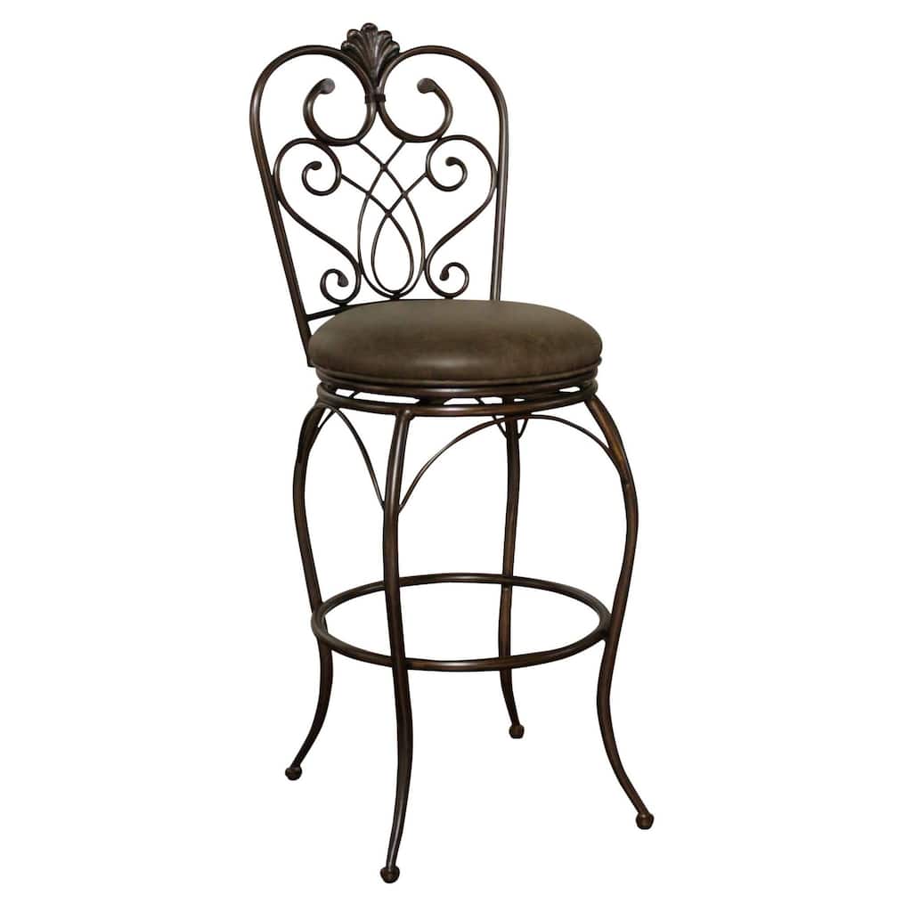Sierra 30-inch Clay Leather Swivel Bar Stool