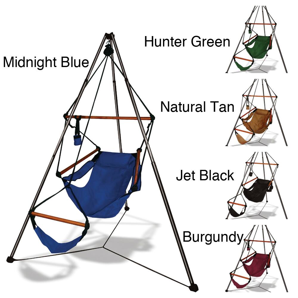 Tripod Stand and Hammock Chair Combo with Wooden Dowels