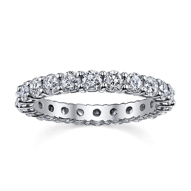 14k White Gold 2ct TDW Diamond Eternity Wedding Band (H I, SI1 SI2