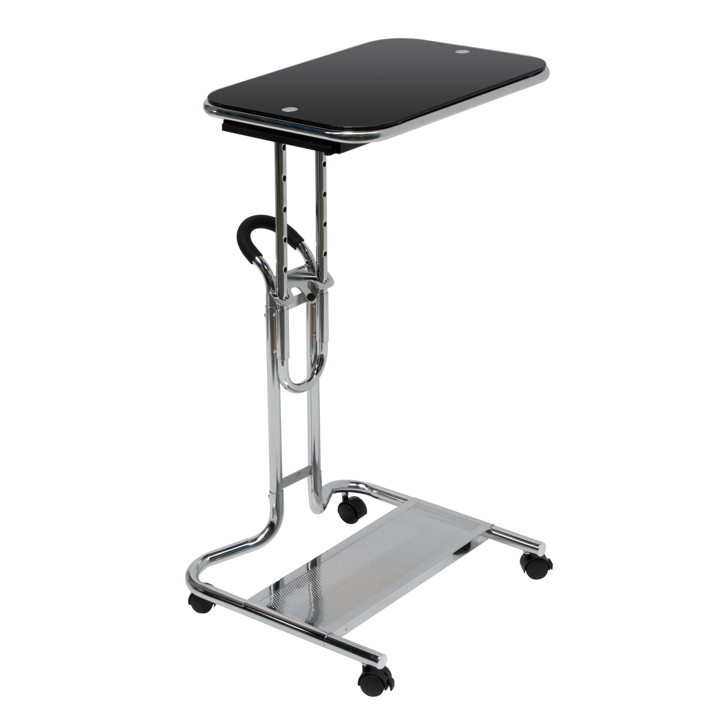 Shop Calico Designs Clear Glass Laptop Cart With Mouse Pad