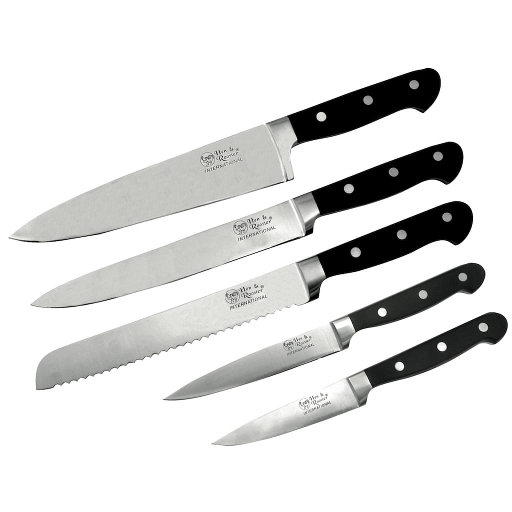 Hen and Rooster 5-piece Knife Set