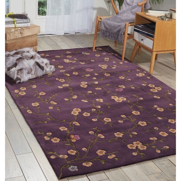 Nourison Hand-tufted Julian Floral Purple Rug - 5'3 x 8'3