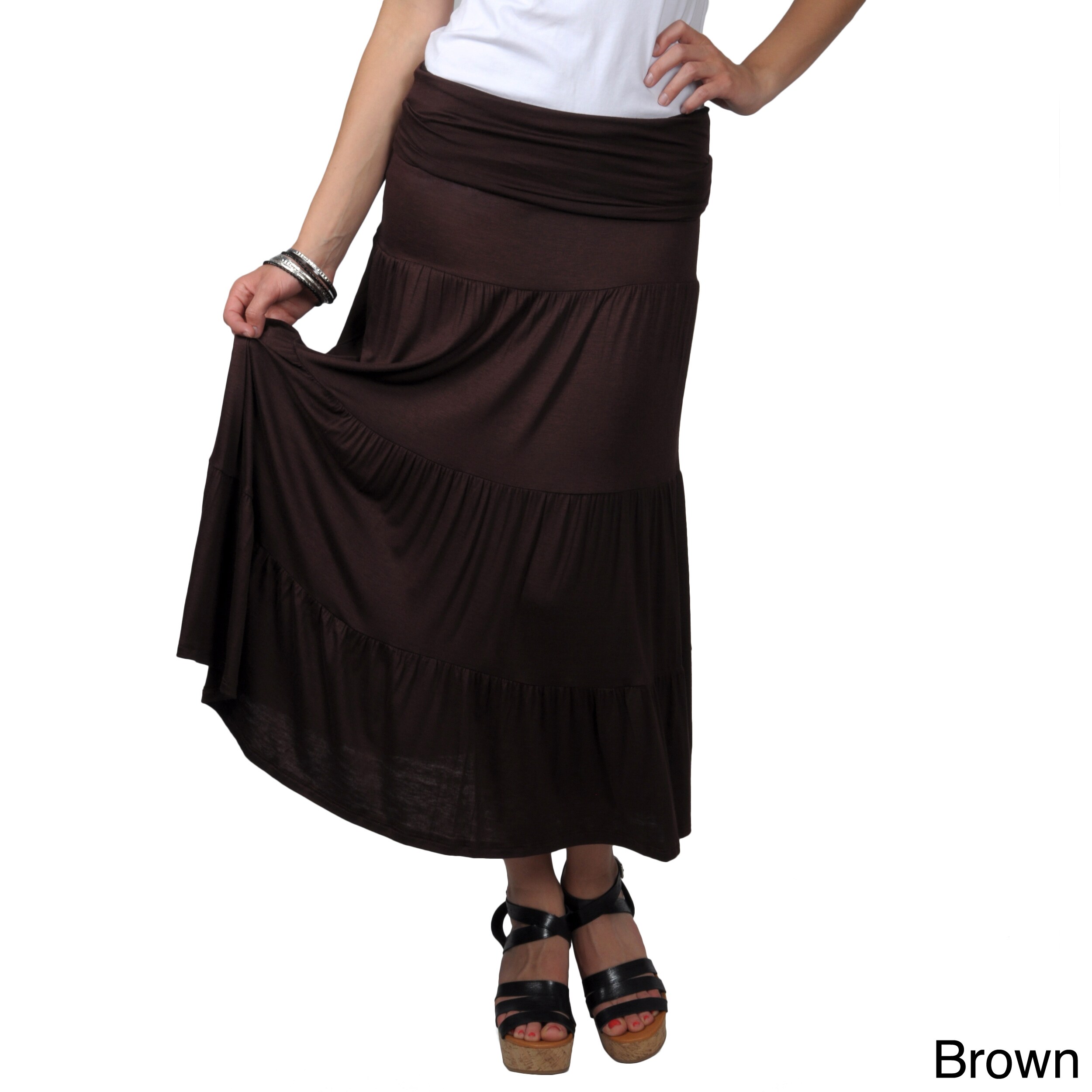 Journee Collection Juniors Long Tiered Sleeveless Skirt dress