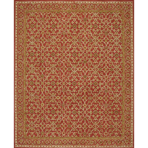 Shop Handmade Loop Rust Wool Rug Free Shipping Today