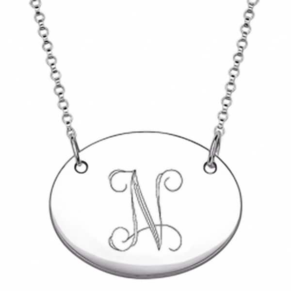 Sterling Silver Round Coin Oxidized Initial Monogrammed Charms