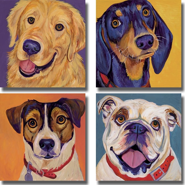 Shop Kellee Beaudry 'Dog Portrait Collection' 4piece Canvas Art Set