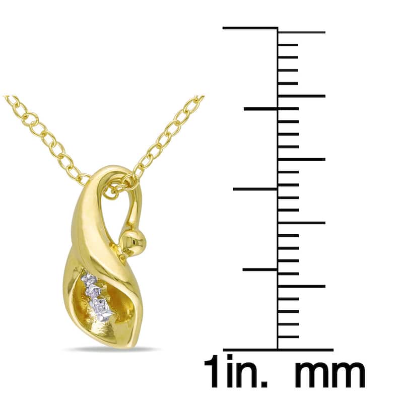 Miadora Sterling Silver Diamond Accent Calla Lily Floral Drop Necklace
