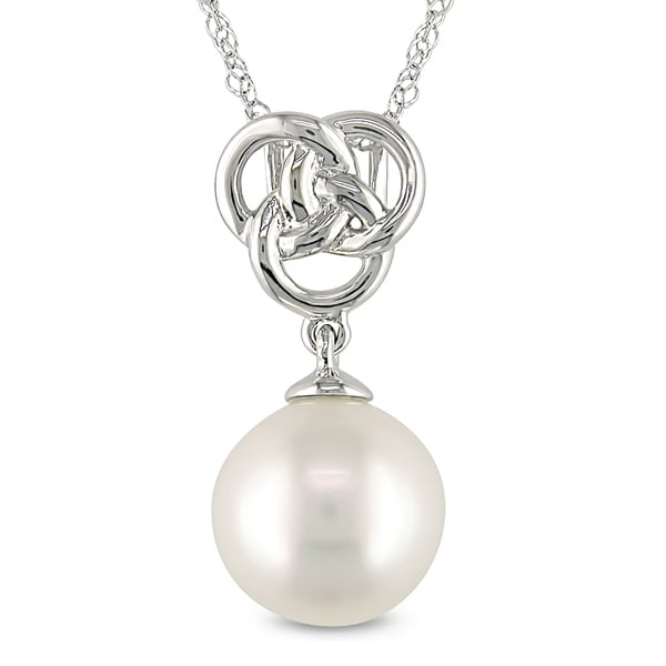 Miadora 14k White Gold Freshwater White Pearl Necklace Miadora Pearl Necklaces