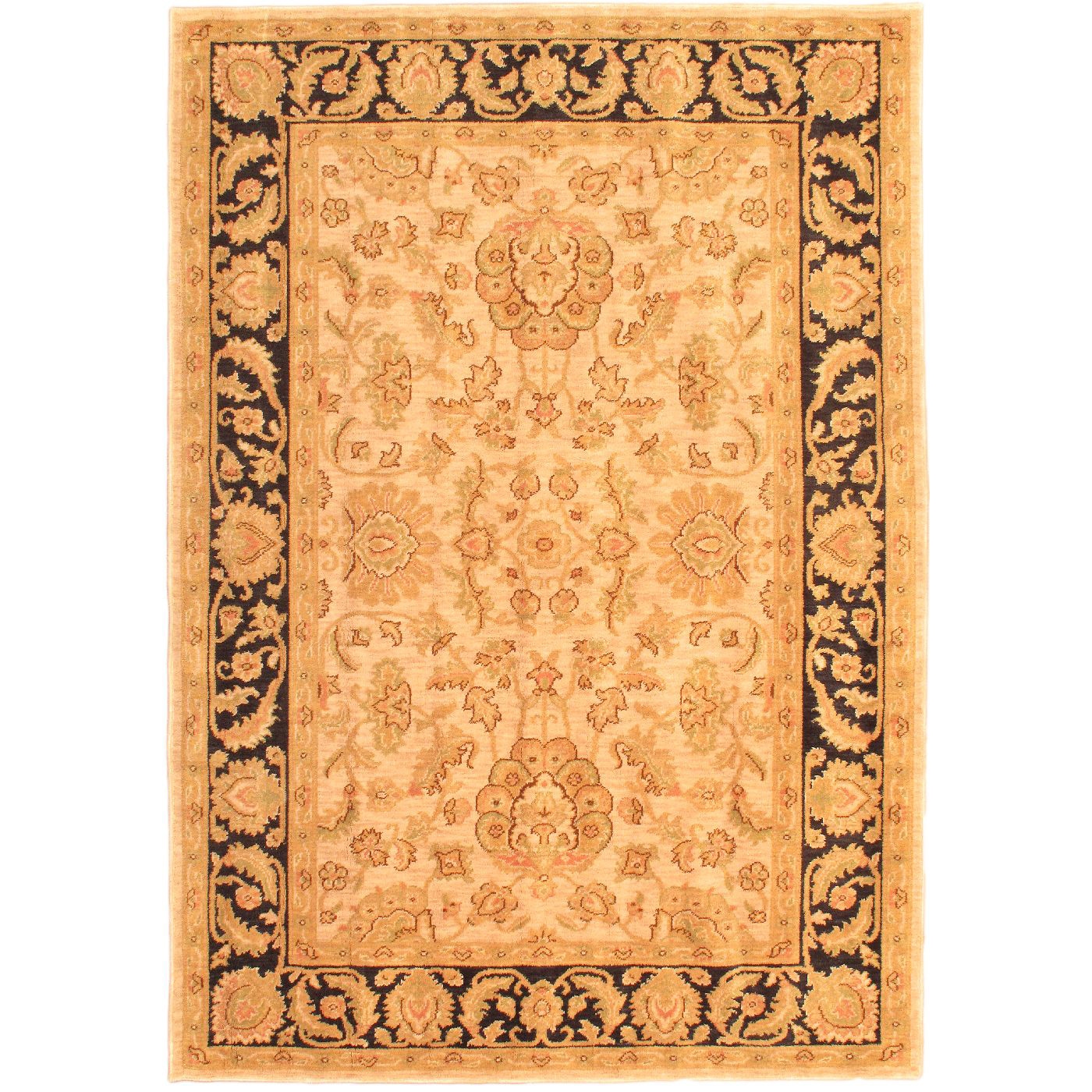 Lotus Garden Champagne Cream Indoor Rug (55 X 77)