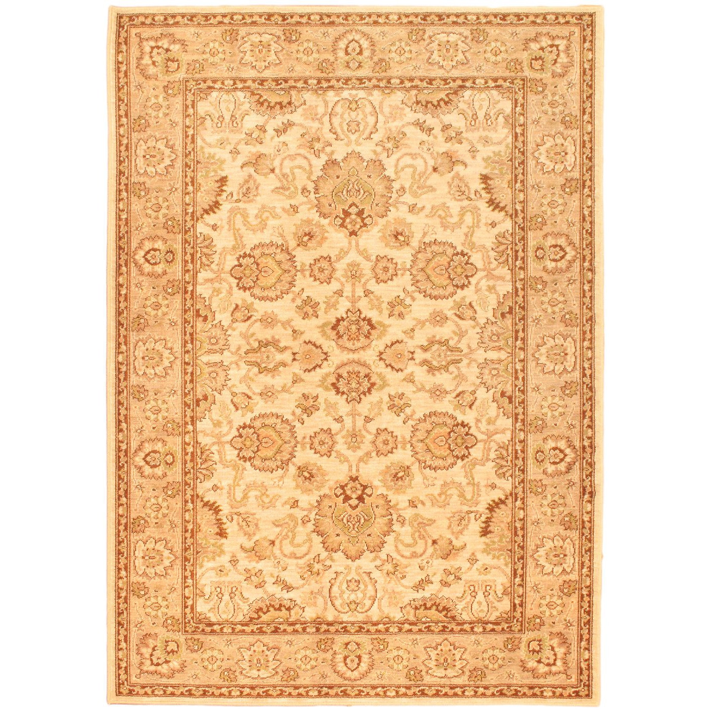 Transitional Lotus Garden Champagne Cream Rug (55 X 77)