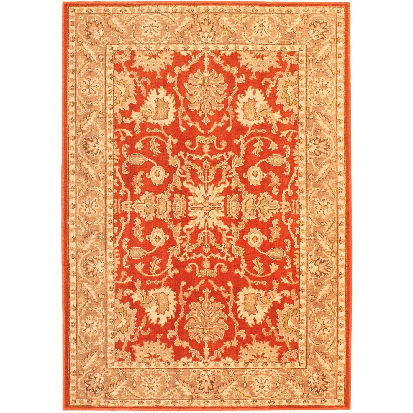 Large Lotus Garden Btor Red Rug (55 X 77)