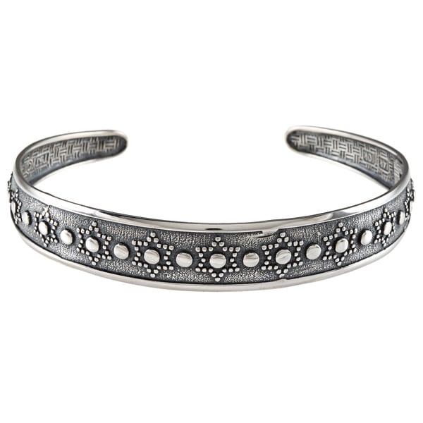 LucyNatalie Sterling Silver Star of David Flexible Cuff Bracelet Sterling Silver Bracelets