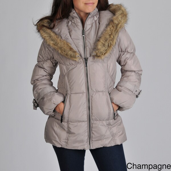 Shop Hawke & Co Women's Faux Fur Trim Hood Puffer Jacket - Free ...