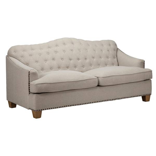 slide 1 of 4, Gaysler Tufted Cream Upholstered Sofa by Kosas Home - Multi