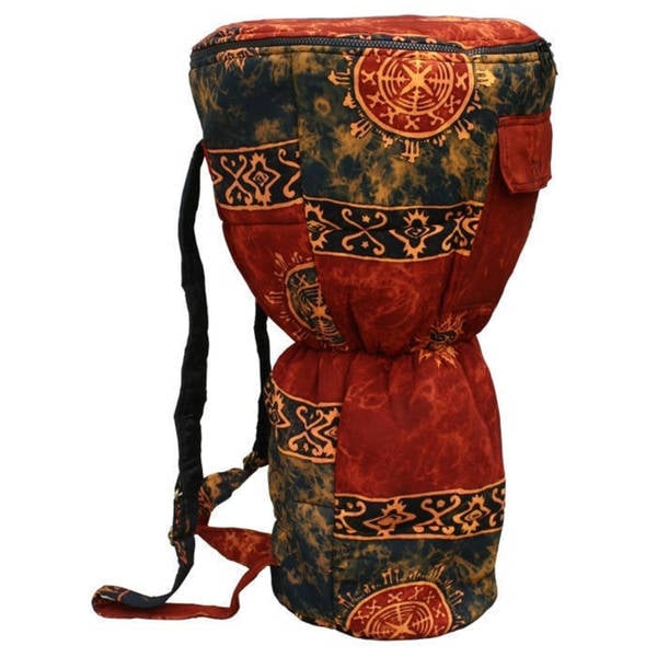 Shop Handmade Auburn Cloth Djembe Drum Backpack Bag (Indonesia) Free