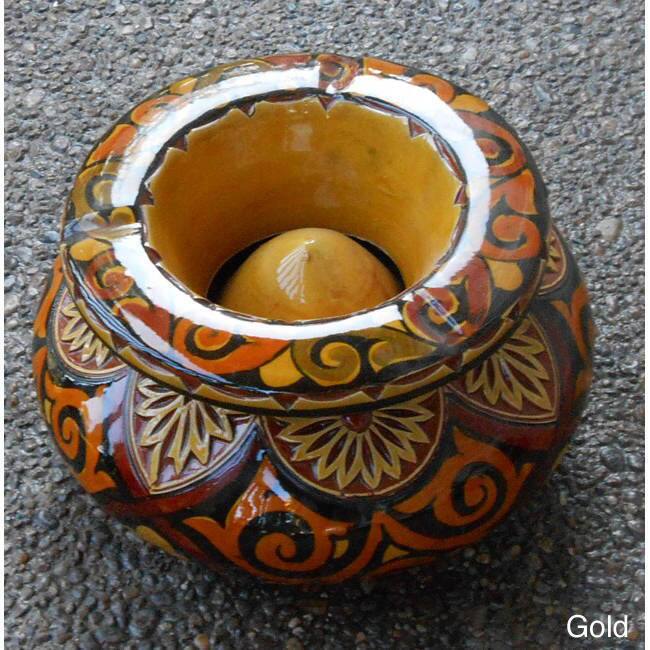 Handmade Engraved Ceramic Large Ashtray (Morocco)