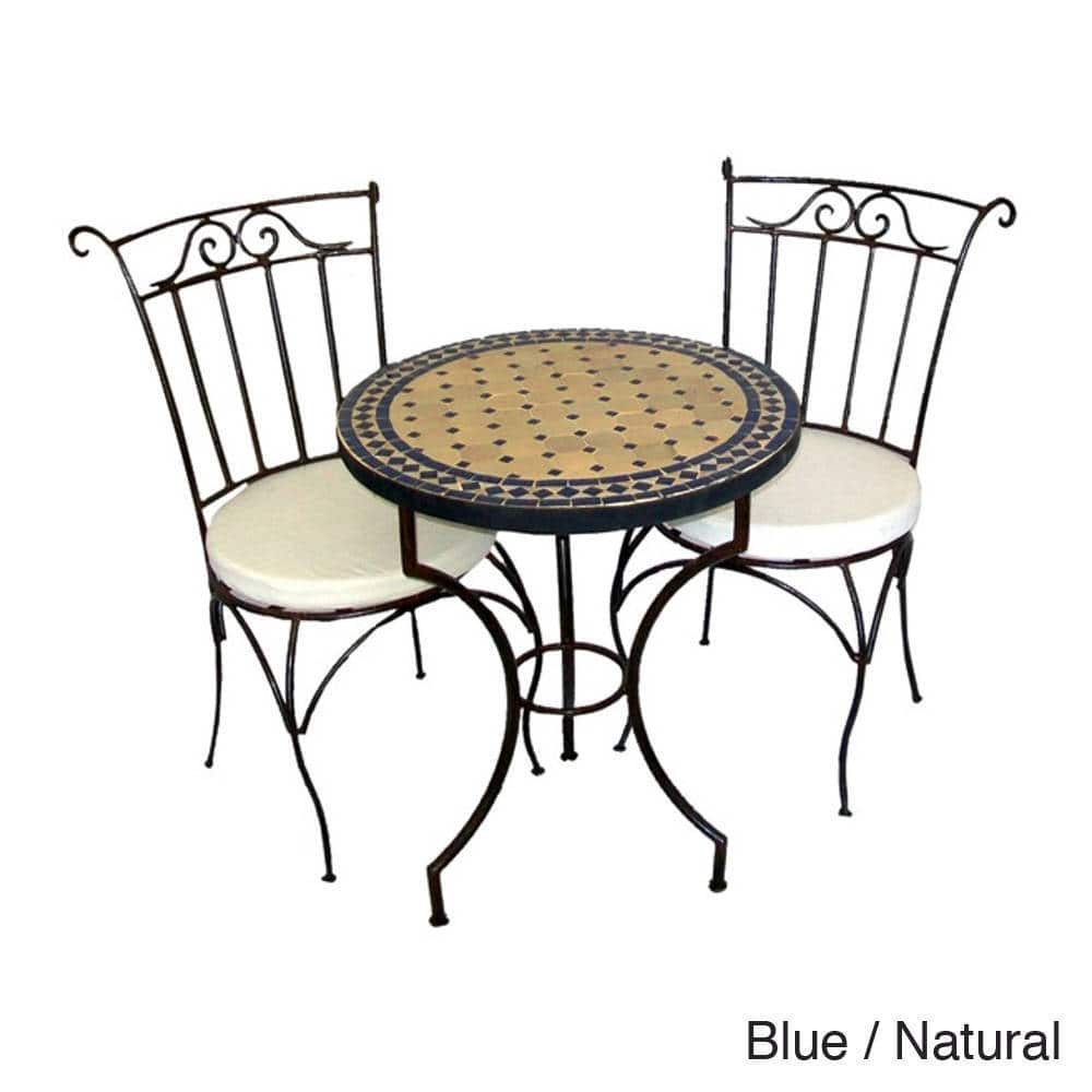Handmade Iron Mosaic Table and Chairs Set (Morocco)