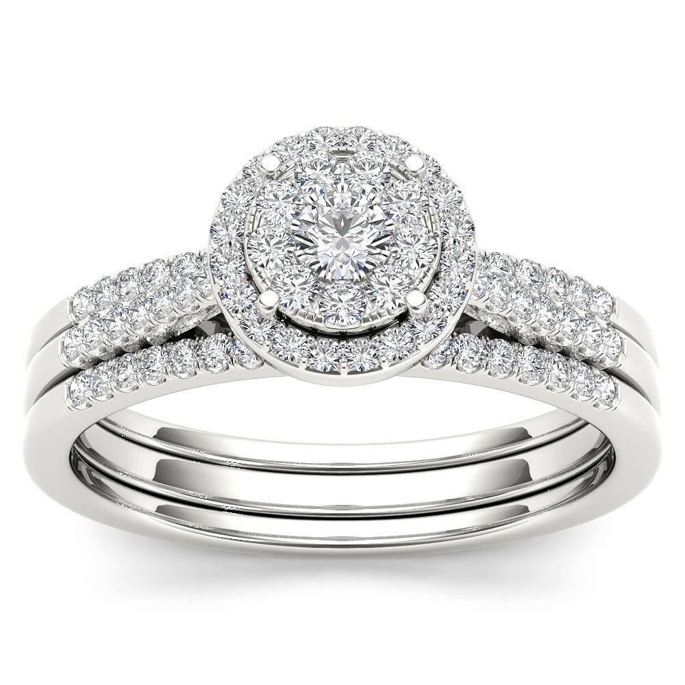 De Couer 10k Gold 1/2ct TDW Diamond Bridal Ring Set