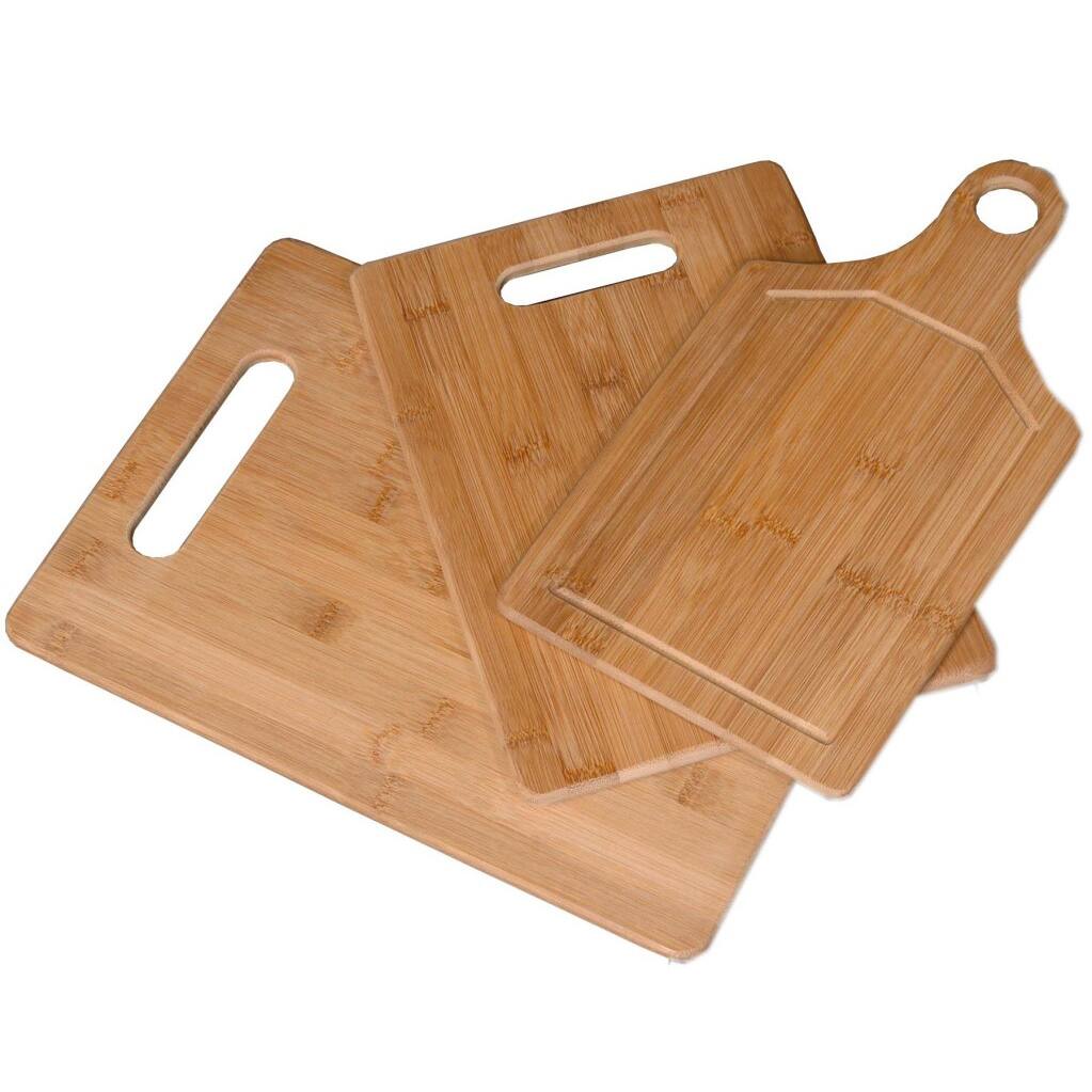 3 Piece Eco-Friendly Bamboo Cutting Board Set