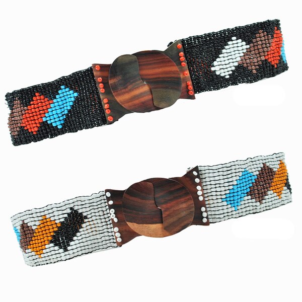 Shop Handmade Block Beaded Belt (Indonesia) - Free Shipping On Orders Over $45 - Overstock - 7292466